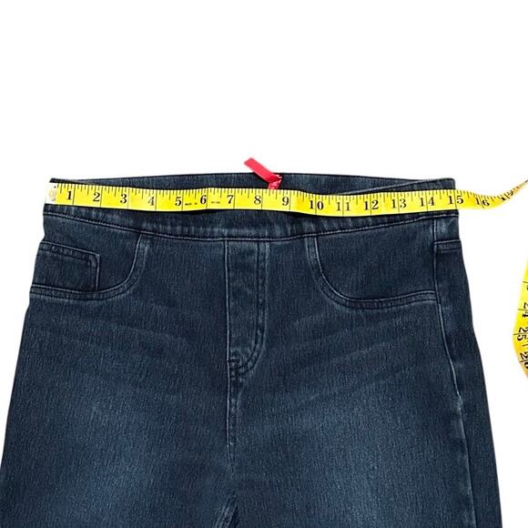 Spanx Ankle Skinny Jeans Tummy Control Dark Blue Size Large - Picture 9 of 12